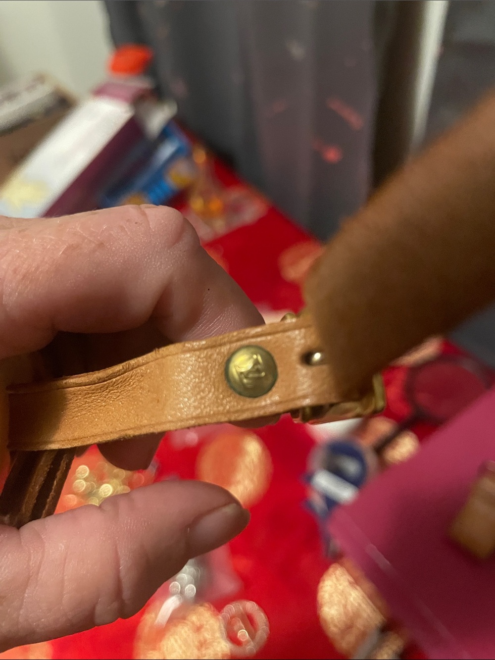 Louis Vuitton Tan Leather Luggage Tag and Strap - Picture 5 of 17